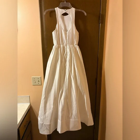 NWT BHLDN Anthropologie High Neck Satin Duchess A-Line Midi Dress - Picture 8 of 15